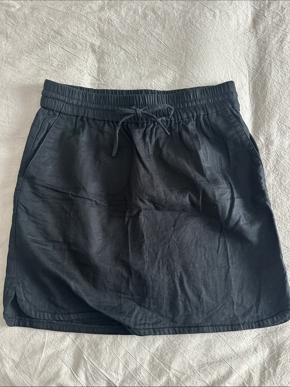 LOFT Black Drawstring Mini Skirt